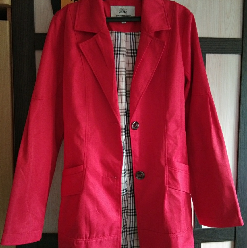 Red Burberry Coat